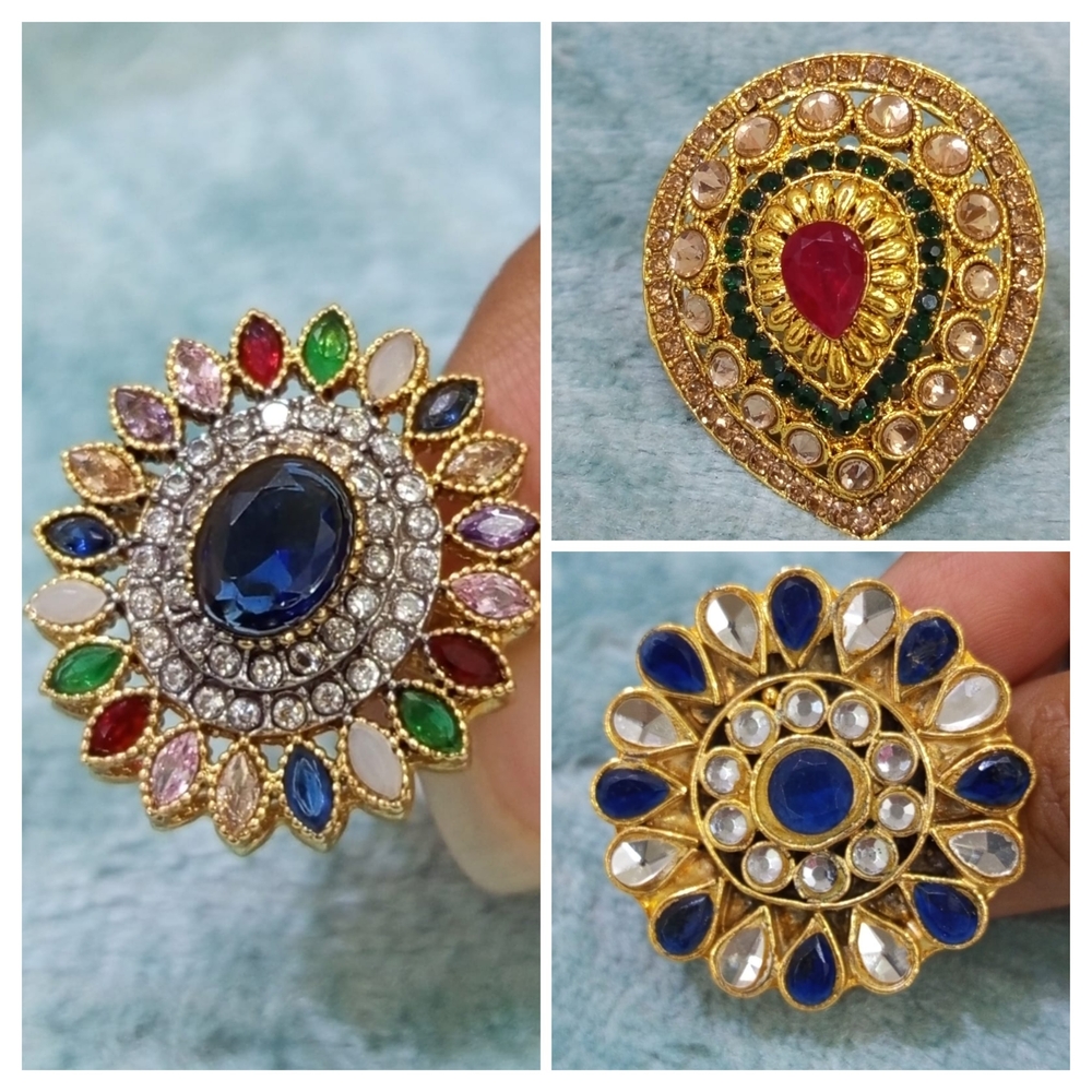 Stunning Multicolor Stone Rings- Easily Adjustable To Your Fitting